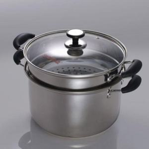 키친아트 2단 찜기냄비 24cm 스텐 찜냄비 찜솥