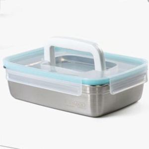 밀폐 용기 스텐 반찬통 김치통 보관용기 하늘 1800ml