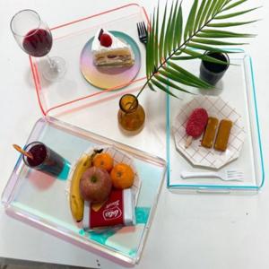 홀로그램 투명 오로라 서빙트래이 아크릴 트레이 쟁반