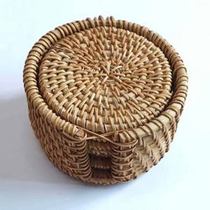 라탄 컵 받침대 8cm 세트 라탄티코스터 라탄코스터 핸드메이드티코스터