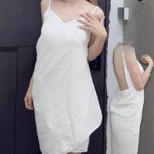 여성 소프트 컴포트 어깨끈 목욕 가운 1P 랩업 샤워 로브