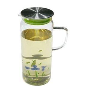 블루꽃 유리 물병 1.5L 주전자 물통 저그 보틀 홈카페 식기