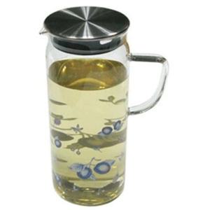 블루베리 유리 물병 1.8L 워터저그 식당 냉장고 보관 용기