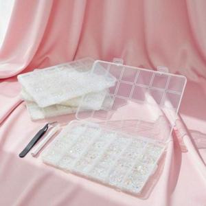 크리스탈 네일 아트 파츠 24칸 큐빅 네일 스톤 장식 재료