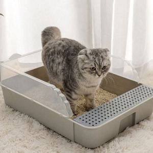 고양이 배변 화장실 오픈형 고양이 화장실 반려묘 모래통 위생 실내 배변훈련 배변판 울타리 탈취 패드
