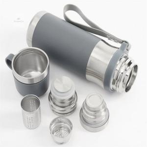 차우리는 물병 보온 보냉 뚜껑컵 물통 500ml 그레이 운동물병 휴대용물병 커피보온병