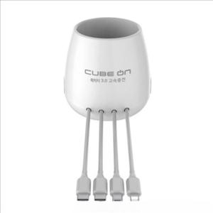 컴팩트 수납형 고속 충전기 멀티 올인원 충전기 usb 큐브온 다포트