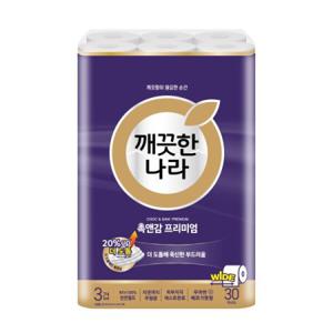 깨끗한나라 촉앤감케어 와이드 프리미엄 30m 30롤 1팩
