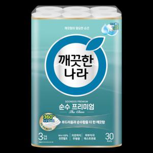 깨끗한나라 순수 프리미엄 더클래스 30m 30롤 1팩