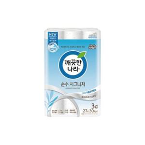 루미나D 순수 깨끗한나라 시그니처 3겹 30롤 27m 휴지 화장지
