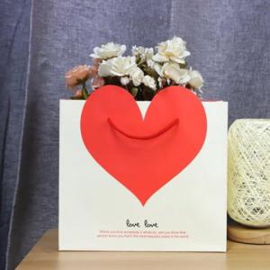 선물쇼핑백 종이봉투 레드하트쇼핑백-대15개 쇼핑백 에코백