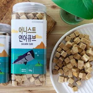 강아지 그대로 안정 동결건조 큐브 연어 150g 1P 트릿 한입