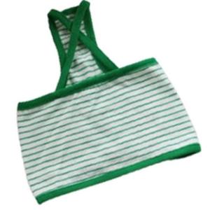 강아지 알뜰 단가라 X자 크롭 나시티 그린 2XL 1P 티셔츠