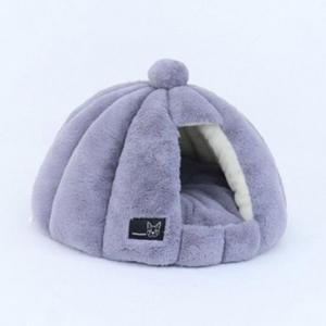 고양이 극세사 컴팩트 이글루 퍼플 1P 침대 숨숨집