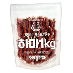 반려견 오리말이 튼튼놀이 우유껌 1kg 1P 영양 고기껌 개껌