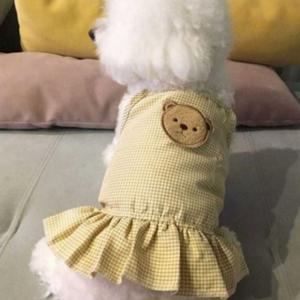 원피스 끈 여름 반려동물 나시 강아지 강아지 민소매 곰돌이 원피스