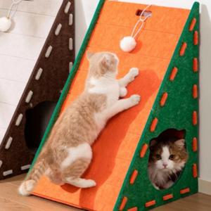 반려묘 고양이 숨숨집 스크래쳐 냥이 하우스 집 스트레스해소 캣타워 1개 오렌지