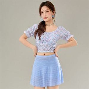 프릴 플라워 수영복 투피스 스커트 치마 수영복 투피스 보정 여름