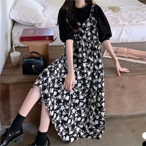 플라워 여성 원피스 뷔스티에 롱 원피스 빅사이즈 데일리 여름 휴가