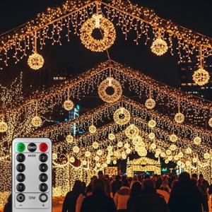 [은하수] LED 500구 투명선 USB 줄전구(50m) (웜색) (리모컨포함)