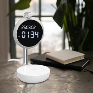 고속 무선 충전 디지털 탁상시계 LED 무드등 무소음 전자 책상 인테리어 미니 데스크테리어