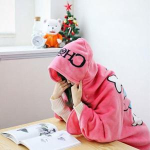 양면 극세사 대형 후드 담요 무릎담요 망토 입는 캠핑 사무실 학교 카페 거실 소파