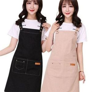 투포켓 성인 방수 앞치마 카페 바리스타 작업 앞치마 주방용 요리용