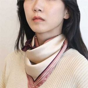 핑크 여성 실크스카프 데일리 패션 스카프 넥패션 넥실크 스트라이프