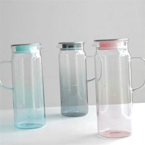 1.4리터 그라데이션 물병 1.4L 손잡이 내열 유리 물병 대용량 냉장고
