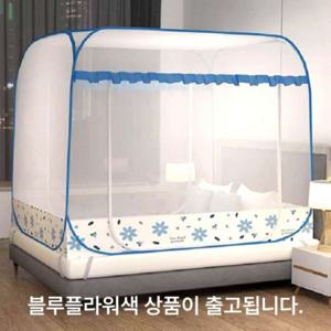 혜명몰 사각 모기장 200x150cm 블루플라워 아기침대모기장 실내모기장 퀸침대모기장 방충망 모기장탠트