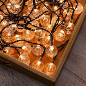 태양광 LED 100구 스노우볼 가랜드 전구 캠핑 조명