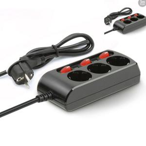 가정용멀티탭 일자형멀티탭 사무실멀티탭 책상멀티탭 전기연장선 콘센트 멀티탭 3구 3M 블랙