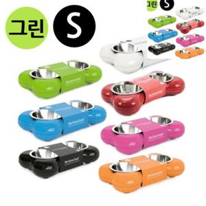 강아지사료그릇 강아지밥그릇 고양이밥그릇 강아지보울 애견밥그릇 뼈다귀 패션쌍식기 그린 Small