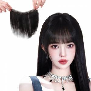 여성용 M자 탈모 가리개 부분가발 헤어라인 넓은이마 커버 인모가발 접착2cm 16x17cm