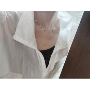 S5132 여성 실버 심플 미니 십자가 팬던트 목걸이 데일리 은목걸이 실버 925