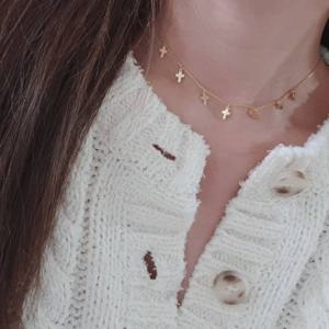 SN1028 여성 유니크 미니십자가 데일리 실버 목걸이 은목걸이 [실버 925]
