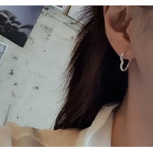 빅하트 원터치 은귀걸이 국내제작 심플 실버 이어링 SILVER 925