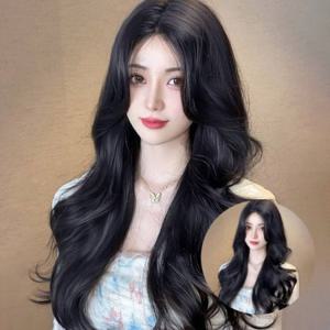 빌드펌 웨이브 긴머리 통가발 블랙 긴머리가발핀 여성펌가발 여성가발