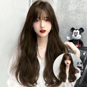 루즈 웨이브 긴머리 통가발 브라운 여자긴머리가발 여성통가발60cm 여성긴머리가발집게핀