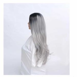 패션가발 은발가발 코스프레가발 실버 그레이 투톤 긴머리 웨이브 통가발