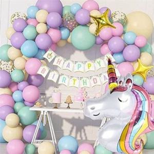 생일 파티 풍선 유니콘풍선 유니콘 파티 풍선 알록달록 무지개 어린이 장식