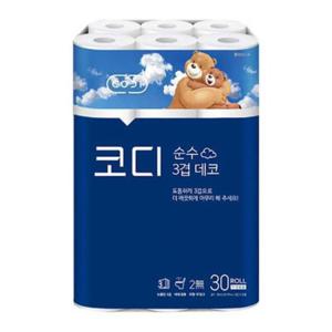 코디 데코 순수 3겹 30 롤 휴지 화장지
