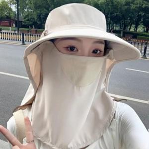 마스크 골프 여자 해변 커버 여름 여성 등산 햇빛 대형 플랩캡 만능 챙 일체형 모자 휴가 자외선차단