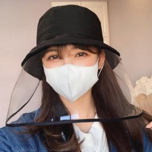 투명 보호 방역 모자 벙거지형 탈부착 넓은 챙