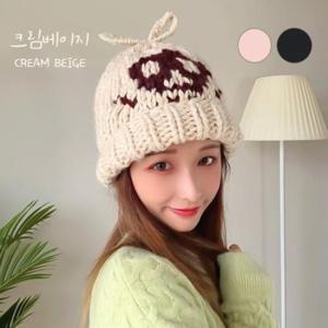 혜명몰 [KN296] 해골 비니 겨울 방한모자 스키 등산 보드 니트 귀여운 패션모자 비니모자 군밤모자 스컬비