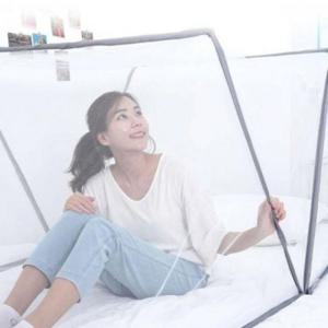 침대-더블 원터치 폴딩 사각 1초 모기장 접이식