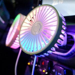 핑크 선풍기 저소음 송풍구 차량용 usb 3단 풍속 LED
