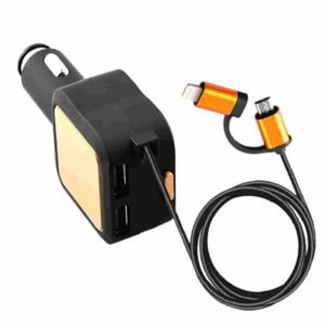로카 듀얼 4.8A 릴케이블 USB 차량용충전기 차량충전케이블 차량핸드폰충전기 휴대폰고속충전기 차량용고속