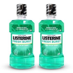리스테린 후레쉬 버스트 스피어 민트향 입냄새 제거 구강 청결제 가글 750ml 2개