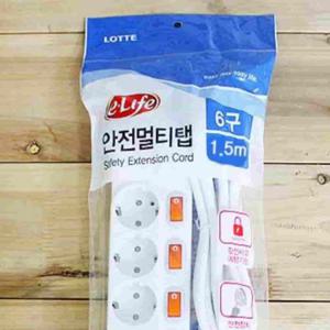 개별멀티코드6구 1.5M 비닐 콘센트연장선 멀티선 개별콘센트 전기코드선